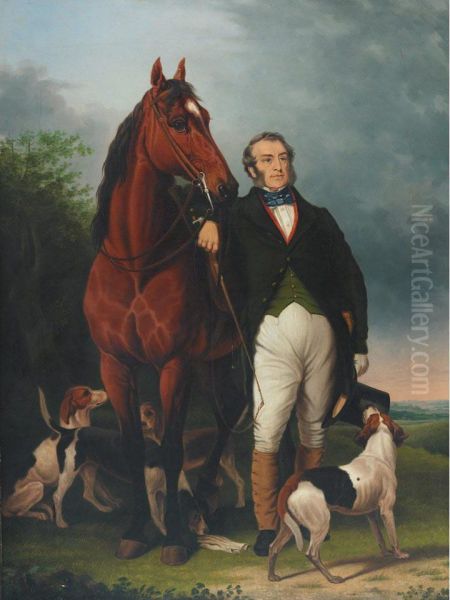 The Earl Of Sefton With Hounds - view 1