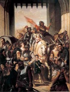 Re Gustavo Di Svezia Che Incontra La Figlia Caterina by Joseph Hornung