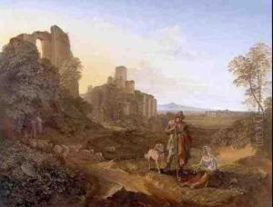 Italianate Landscape With Ruins by Franz Horny