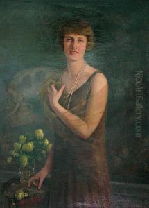 Portret Kobiety Z Perlowym Naszyjnikiem by Franciszek Horodyski
