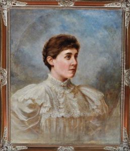 A Bust Portrait Of A Young Woman by John Horsburgh