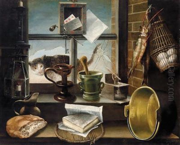 Trompe L""""oeil Con Due Lampade - view 1