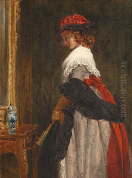 Lady Regarding Herself In A Pier Mirror - view 1