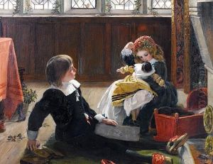 Under The Mistletoe by John Callcott Horsley