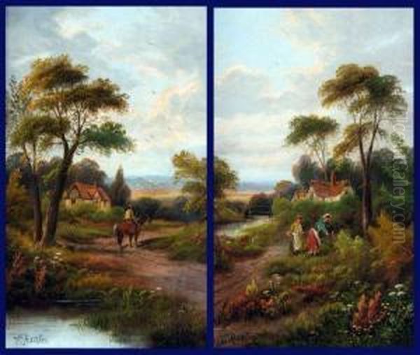Rural Landscapes With Figures And Cottage - view 1