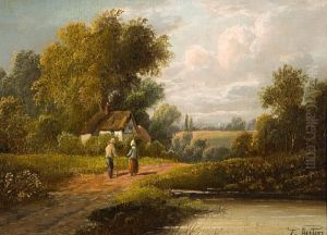 Watering In A Landscape, A Pair by Etty Horton