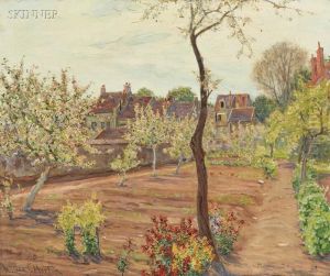 Cottage Garden In Spring by William Samuel Horton
