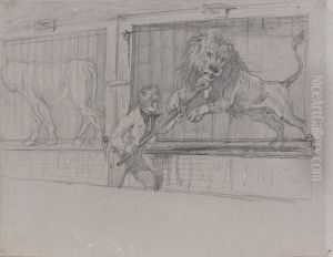 Le Dejeuner Du Lion Et Exercice A Cheval by Theodor Hosemann