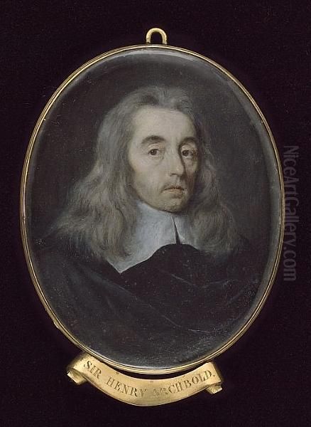 Sir Henry Archbold, Of Abbott's Bromley, Staffordshire, Wearing Black Cloak With Wide, White Collar, His Grey Hair Worn To His Shoulders - view 1