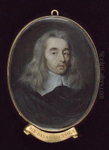 Sir Henry Archbold, Of Abbott's Bromley, Staffordshire, Wearing Black Cloak With Wide, White Collar, His Grey Hair Worn To His Shoulders