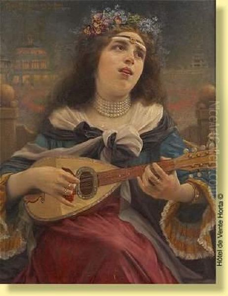 Jeune Fille A La Mandoline - view 1