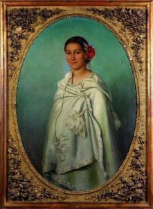 Jeune Femme Au Chale Blanc by Edmond Hostein