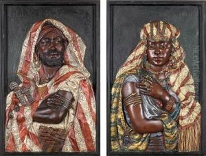 Arabe Arme Et Femme Arabe Aux Bijoux by Louis Hottot