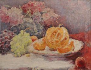 Stilleven Met Pompoen, Druiven En Bloemen