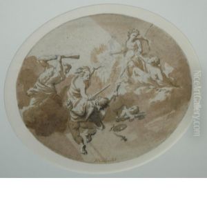Allegory Of Virtue Overcoming Vice by Arnold Houbraken