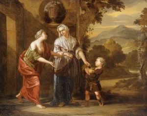 Rahel Bittet Ihre Schwester Lea Um Die Gesammelten Alraunen by Arnold Houbraken