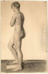 Etude De Nu "jeanne" by Frederic Anatole Houbron