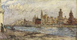 Vue Des Pavillons Etrangers De L'exposition Universelle De Paris En1900
