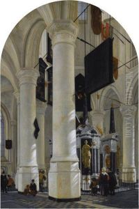 The Interior Of The New Church In Delft With The Tomb Of William Oforange