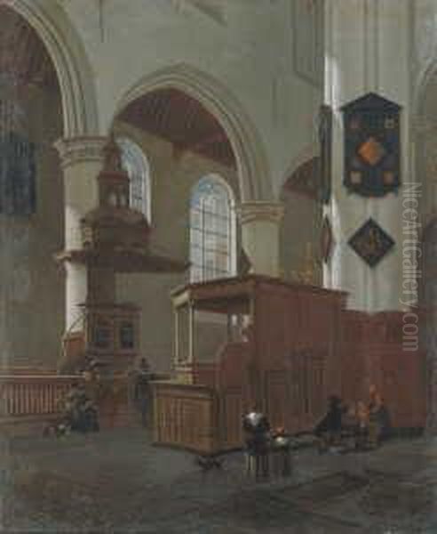 Kircheninterieur. In Der Oude Kerk, Delft. - view 1