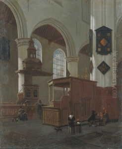 Kircheninterieur. In Der Oude Kerk, Delft.