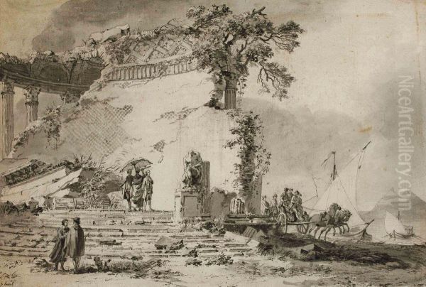 Scene Imaginaire Au Milieu De Ruines - view 1
