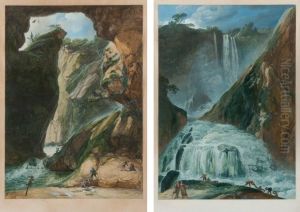 Personnages Devant Une Cascade