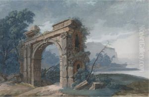 Italianate River Landscape With A Ruined Arch