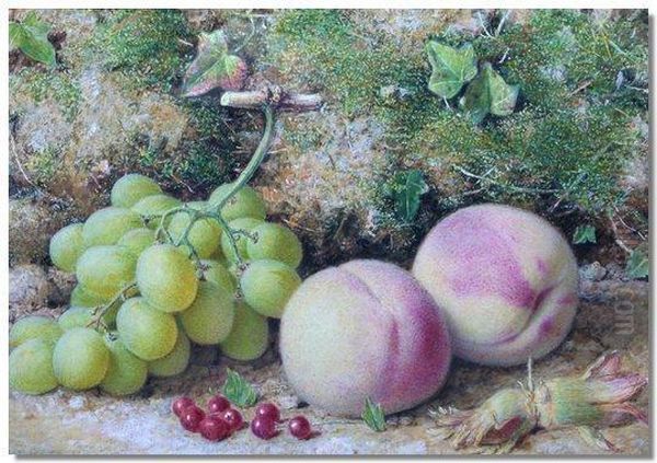 Still Life Study Of Grapes, Peaches And Red Currants - view 1