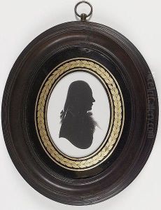 A Silhouette Of A Gentleman, Profile To The Right, Wearing Coat And Frilled Shirt With Tied Cravat, His Hair Worn by Houghton & Bruce