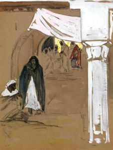 Promeneur Dans Le Souk by Henri Hourtal