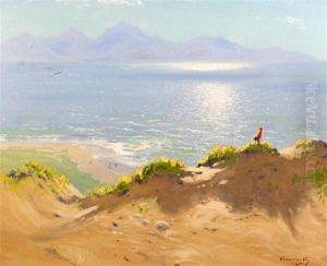 Isle Of Arran From The Dunes At Troun by Robert Houston