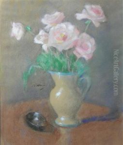 Still Life Of Pink Roses by Beatrice Julia How