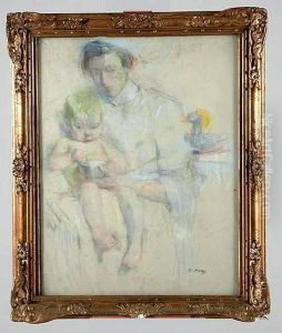 femme Tenant Son Enfant by Beatrice Julia How