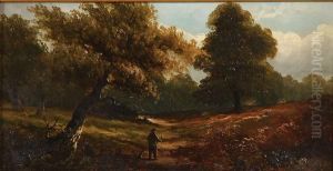 Hunter In Fall Landscape by James Howard Martin