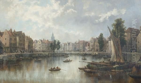 Dutch Cityscape With Canal - view 1