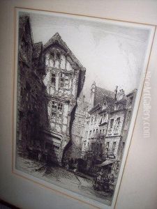 Rue Saint Romain, Rouen by Albany E. Howarth