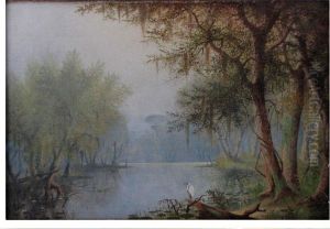 Louisiana Bayou With Egret by William Henry Howe