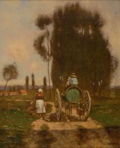 Workers On A Country Road by Alfred Cornelius Howland