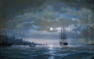 Istanbul Et Le Bosphore Au Clair De Lune by Edward Hoyer