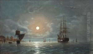 Shipping By Moonlight Overconstantinople by Edward Hoyer