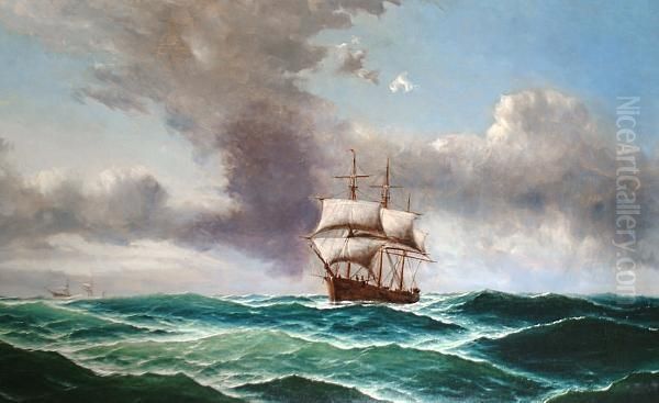 Shipping On The High Seas, Under An Impending Storm - view 1