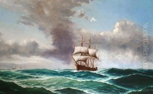 Shipping On The High Seas, Under An Impending Storm by Edward Hoyer