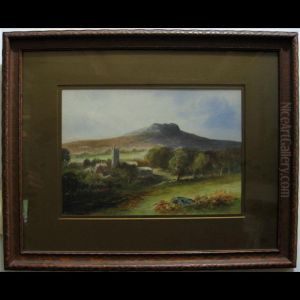 Landscape With Grazing Cattle And Distant Castle by William Hoyer