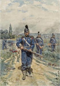 De Beierse Infanterie Tegen De Franse Artillerie In De Maand Augustus Ter Hoogte Van Woerth (bas-rhin, Elzas)