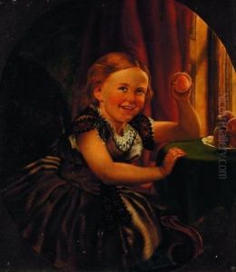 Girl Holding A Peach by Philipp Hoyoll