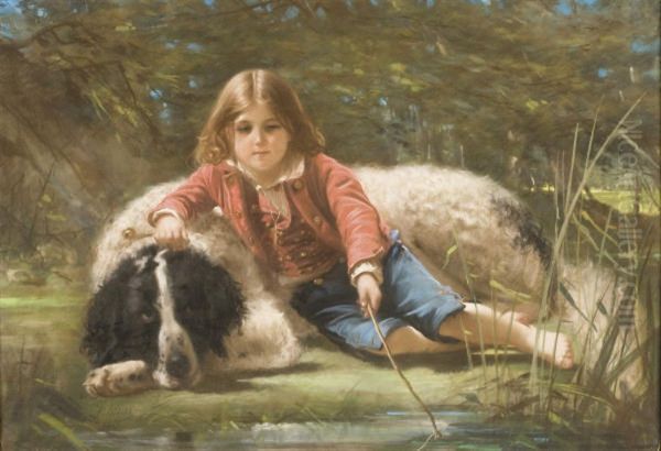 Un Garcon Pechant Avec Son Chien - view 1