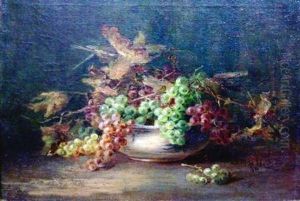 Still Life With Leaves And A Bowl Of Grapes