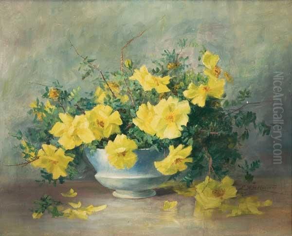Yellow Flowers On A Tabletop - view 1