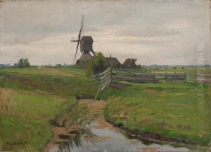 Oudhuizermolen Te Wilnis by Frits Hubeek